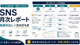 SNS運用代行の月次レポートで結論先出しと次の打ち手を示すアイキャッチ画像