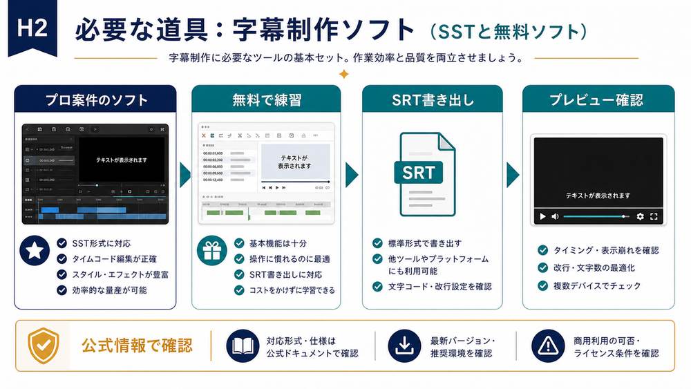 字幕翻訳に使う字幕制作ソフトとSRT書き出しの流れ