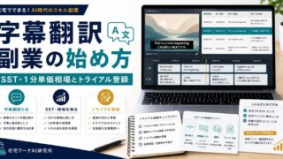 字幕翻訳の副業の始め方を整理するアイキャッチ画像