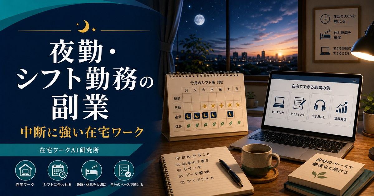 夜勤・シフト勤務の副業記事のアイキャッチ画像