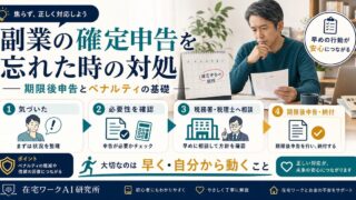 副業の確定申告を忘れた時に期限後申告とペナルティの基礎を整理する図解