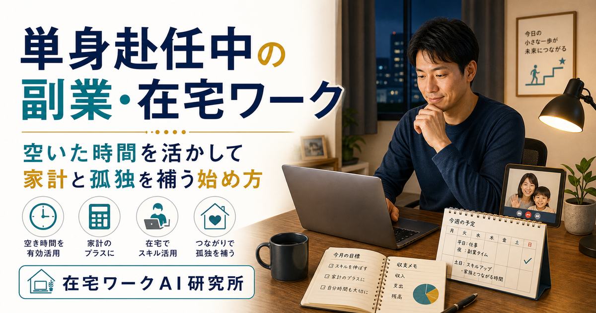 単身赴任中の副業・在宅ワーク記事のアイキャッチ画像