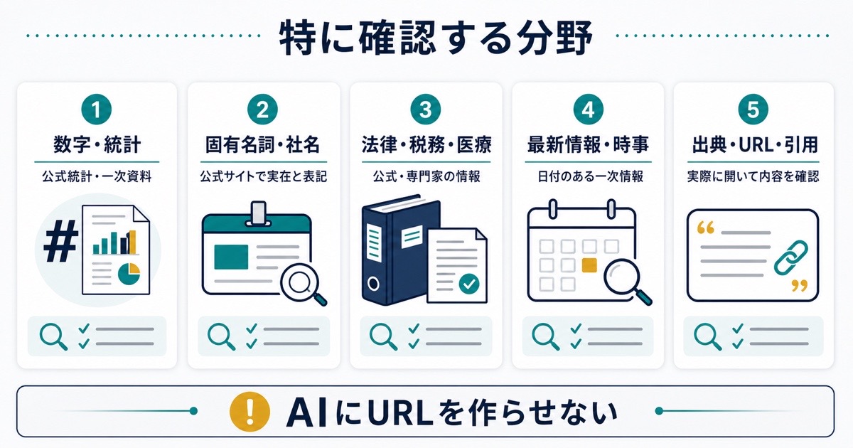 数字統計固有名詞専門情報最新情報出典URLを優先して確認する危険分野の図解