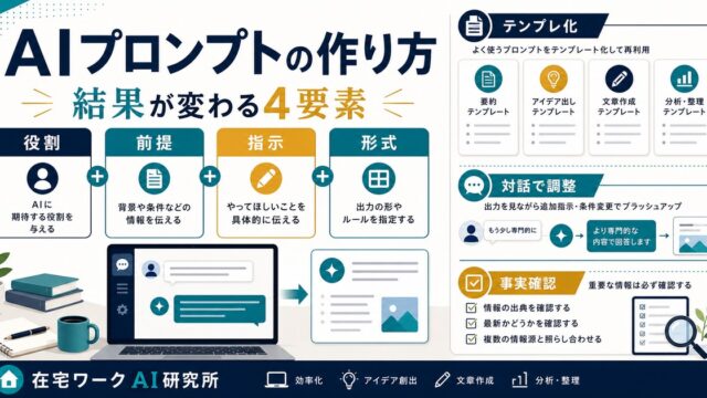 AIプロンプトの作り方と4要素を示すアイキャッチ画像