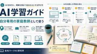 AIで勉強と学習を効率化する方法を、自分専用の家庭教師として使う流れにまとめた図解