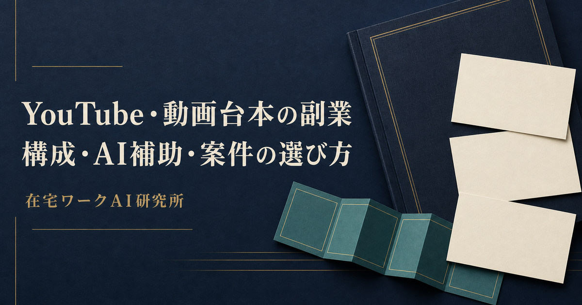 構成・AI補助・案件選びを整理したYouTube・動画台本副業のImage2アイキャッチ