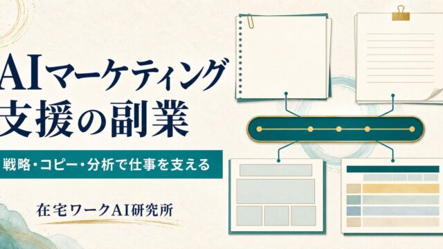 市場調査・コピー・LP設計・SNS戦略をAIで補助し人が判断するAIマーケティング支援副業のImage2アイキャッチ