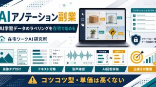 AIアノテーション副業のラベリング作業と正確さを示すアイキャッチ画像