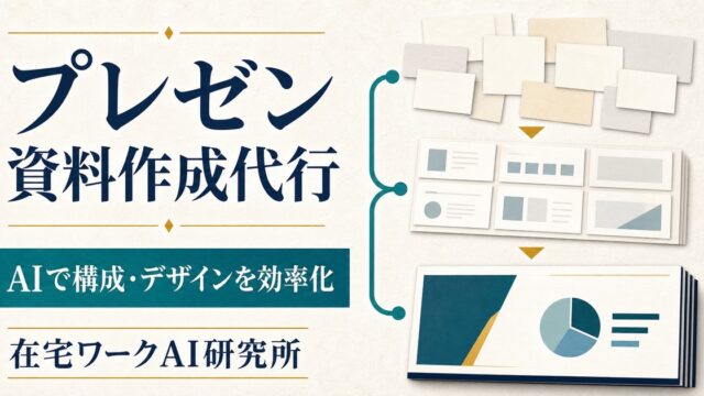 プレゼン資料作成代行で構成設計・AIによる下書き・人の確認と仕上げを組み合わせるImage2アイキャッチ