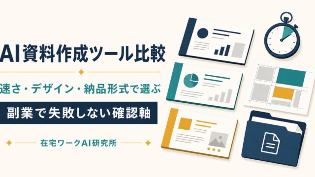 AI資料作成ツールを速さとデザインと納品形式で比較する記事のアイキャッチ