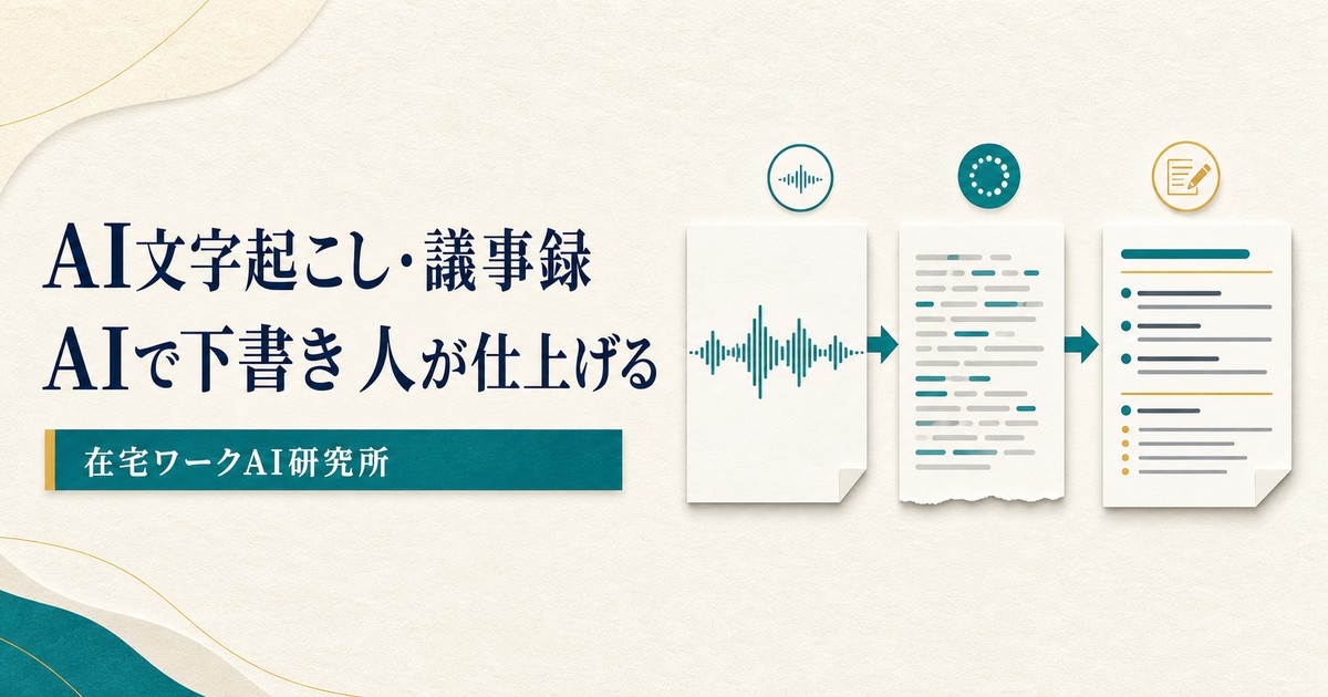 AI文字起こしの下書きを人が照合・整文して議事録へ仕上げるImage2アイキャッチ