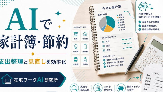 AIで家計簿と節約の支出整理や見直しを効率化する方法を示すアイキャッチ画像