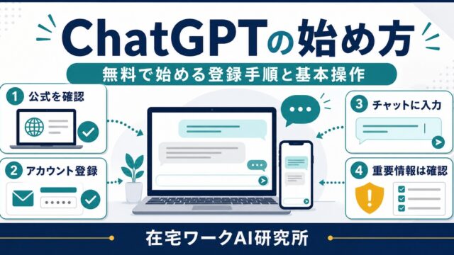 ChatGPTの始め方と基本操作を示すアイキャッチ画像