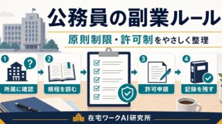 公務員の副業ルールと許可確認の流れを示すアイキャッチ画像
