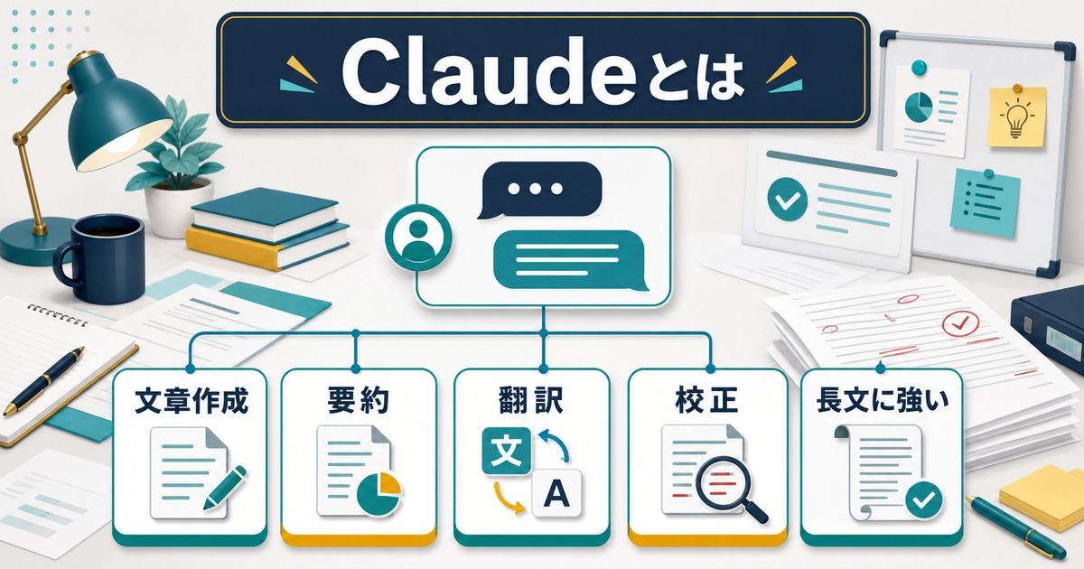 Claudeで文章作成や要約や翻訳や校正を行う用途の図解