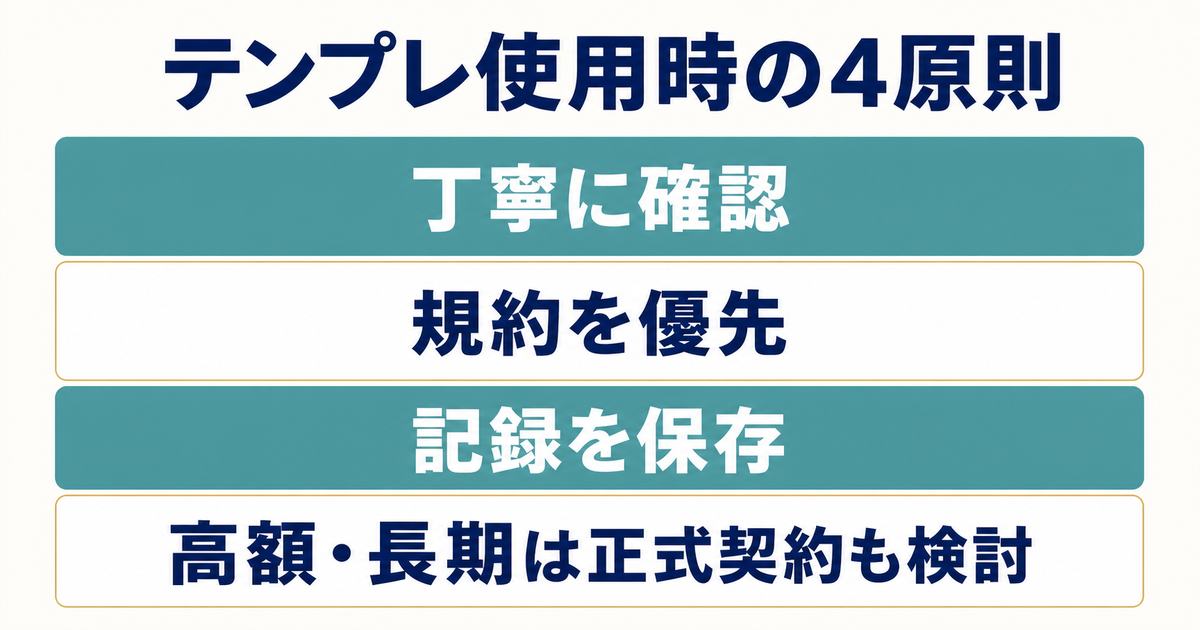 条件確認テンプレを使うときの4つの注意点