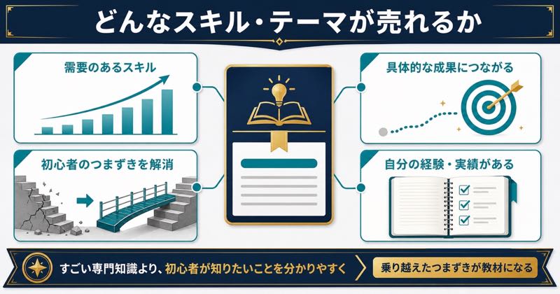 オンライン講座で売れやすいテーマを需要具体的成果初心者のつまずき実体験で整理した図解