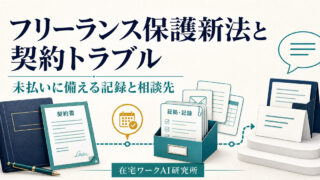 フリーランス保護新法と未払い契約トラブルに備える記録と相談先のアイキャッチ