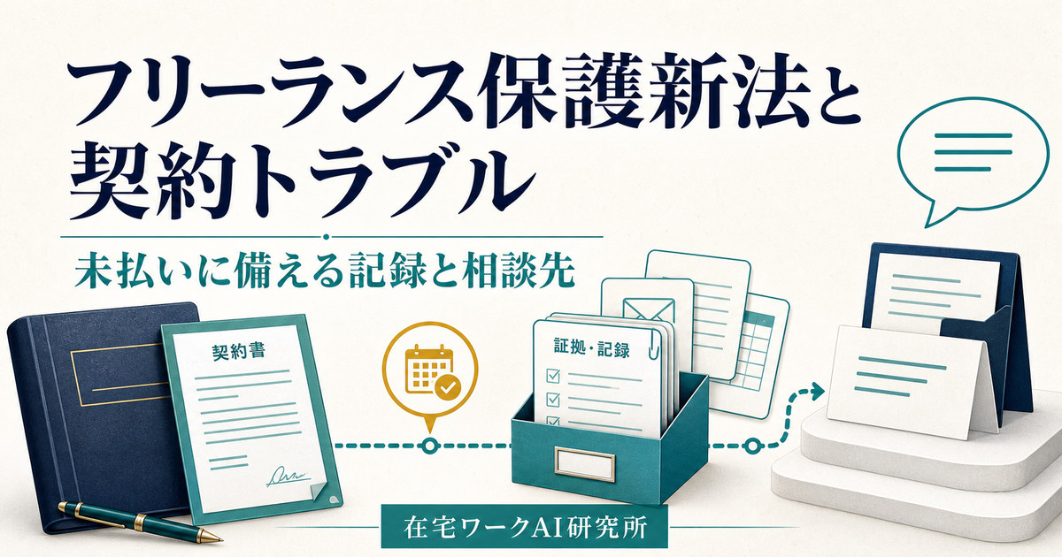 フリーランス保護新法と未払い契約トラブルに備える記録と相談先のアイキャッチ
