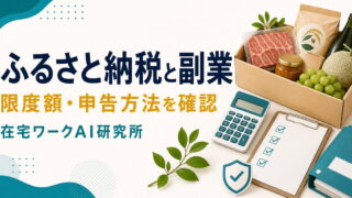 ふるさと納税と副業の限度額・申告方法の確認ポイントを示すアイキャッチ画像