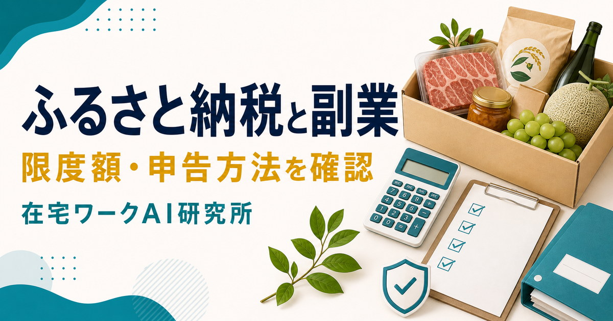 ふるさと納税と副業の限度額・申告方法の確認ポイントを示すアイキャッチ画像