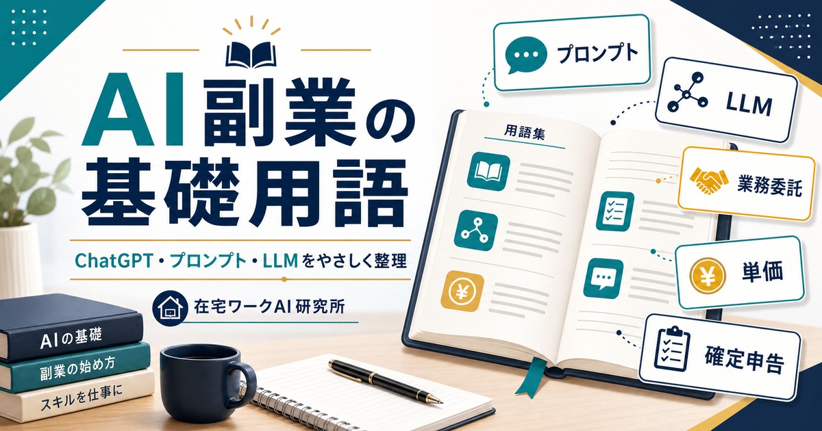 AI副業の基礎用語を整理したアイキャッチ画像