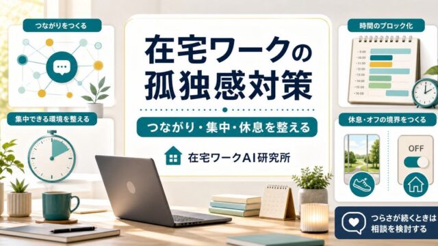 在宅ワークの孤独感と集中対策を示すアイキャッチ画像