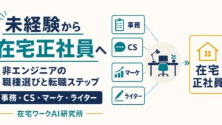 未経験から非エンジニアの在宅正社員を目指す職種選びと転職ステップの図解