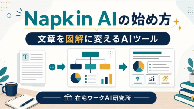 Napkin AIの始め方と、文章を図解に変える流れを示すアイキャッチ画像