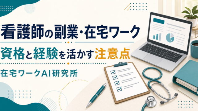 看護師の副業・在宅ワークで資格と経験を活かす注意点を示すアイキャッチ画像
