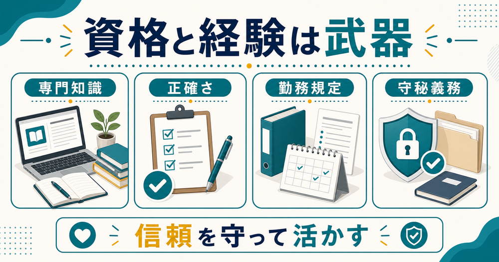 看護師の資格と経験を副業で活かす前提条件をまとめた図解