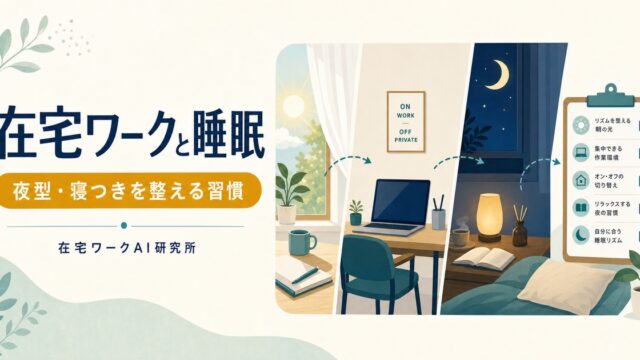 在宅ワークと睡眠・生活リズムを整える習慣を示すアイキャッチ画像