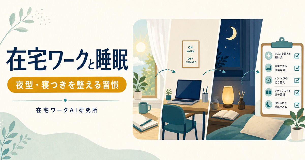 在宅ワークと睡眠・生活リズムを整える習慣を示すアイキャッチ画像