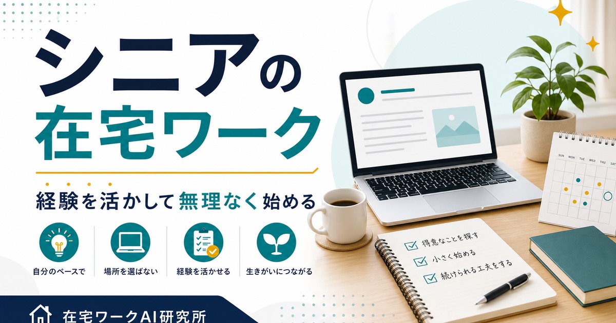 シニアの在宅ワークと副業の始め方を示すアイキャッチ画像