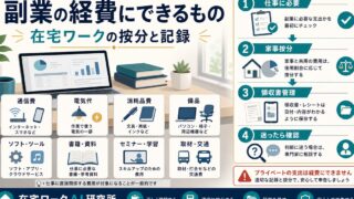 副業の経費と在宅ワークの按分・記録を示すアイキャッチ画像