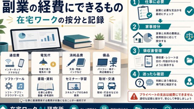 副業の経費と在宅ワークの按分・記録を示すアイキャッチ画像