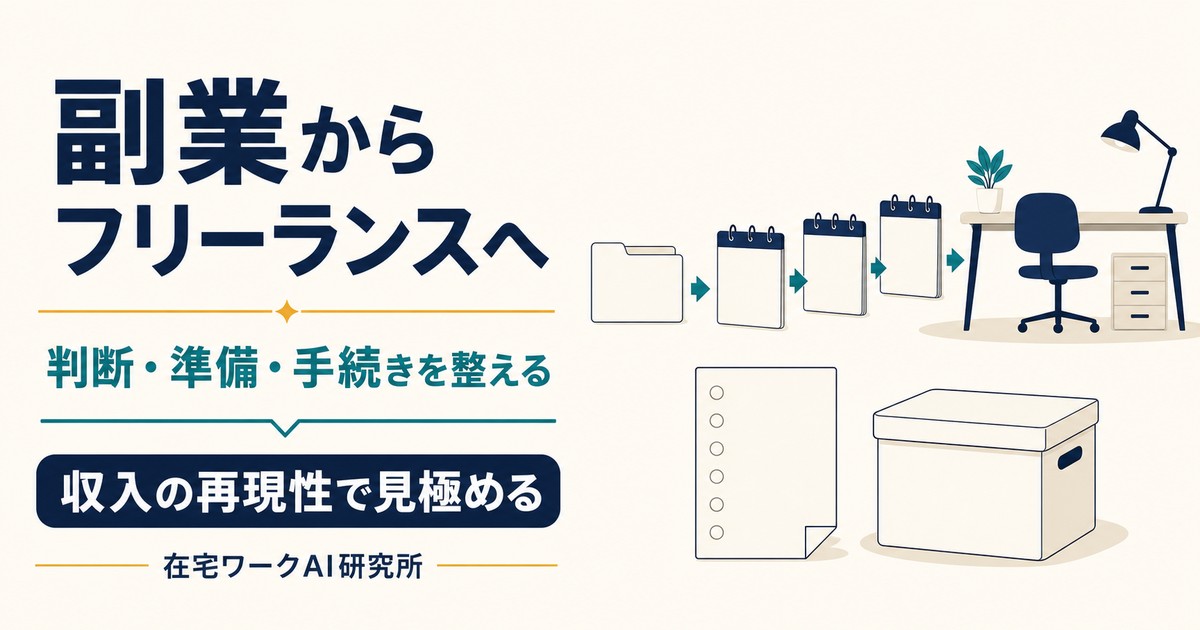 副業からフリーランスへの判断と準備と手続きを収入の再現性で整理する記事のアイキャッチ