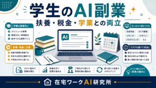 学生のAI副業と扶養・税金・学業との両立を示すアイキャッチ画像