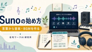 Sunoの始め方とAIで音楽・BGMを作る手順を示すアイキャッチ画像