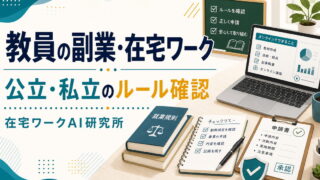 教員の副業・在宅ワークで公立と私立のルール確認を示すアイキャッチ画像