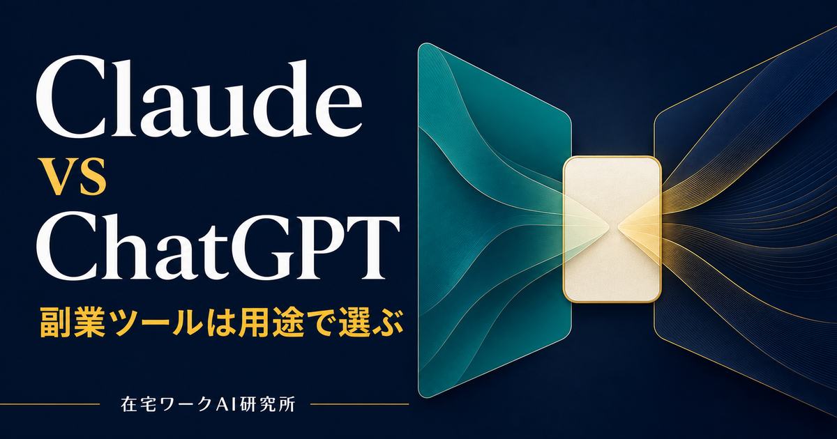 ClaudeとChatGPTを副業の用途に応じて比較して選ぶ考え方を表したアイキャッチ画像