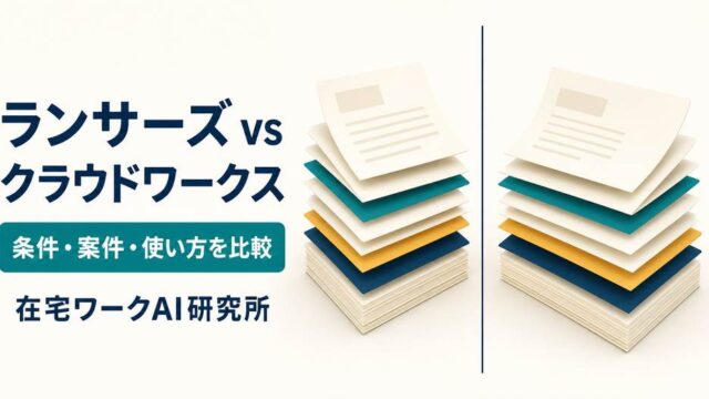 ランサーズとクラウドワークスを条件・案件・使い方で比較するアイキャッチ