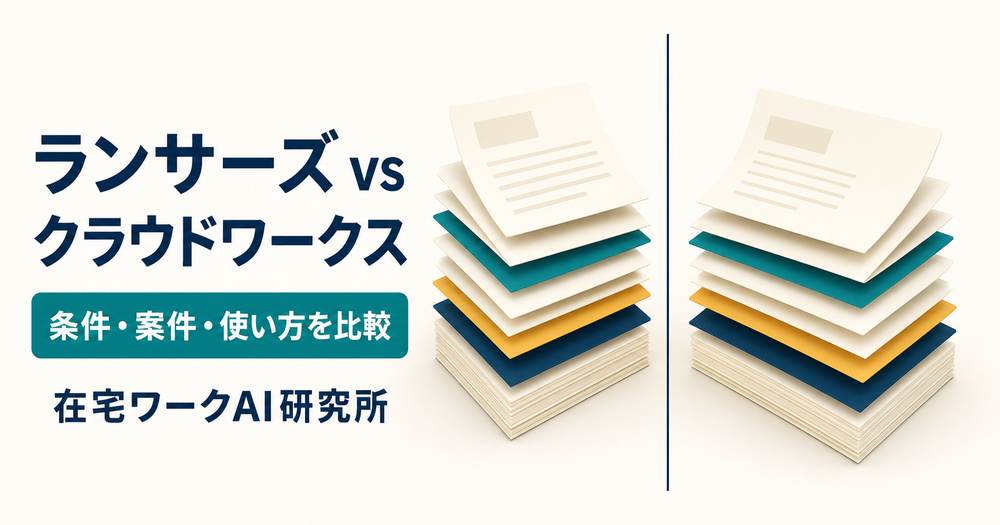 ランサーズとクラウドワークスを条件・案件・使い方で比較するアイキャッチ