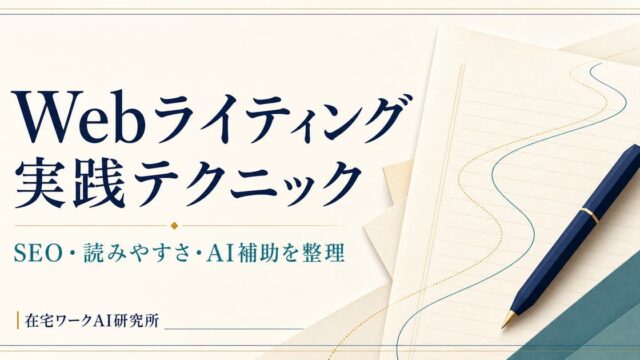 SEO・読みやすさ・AI補助の役割を整理したWebライティング実践テクニックのアイキャッチ