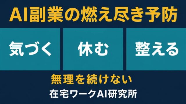 AI副業の燃え尽きを前兆への気づき・休養・続け方の調整で防ぐアイキャッチ