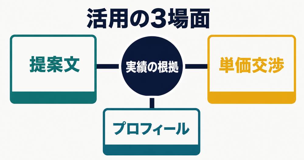 改善したポートフォリオを提案・交渉・プロフィールで活用する情報図