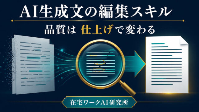 AI生成文を人の編集で信頼できる文章へ仕上げる図