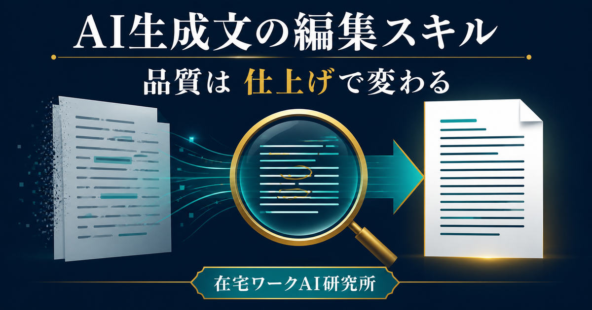 AI生成文を人の編集で信頼できる文章へ仕上げる図
