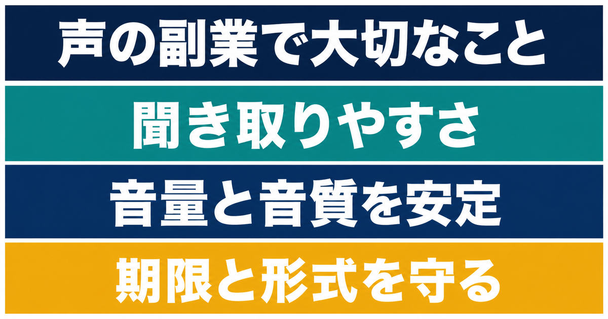 声の副業で大切な聞き取りやすさ・安定した音質・納品条件