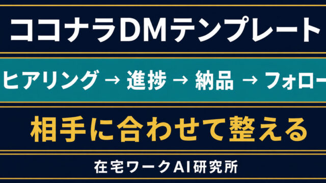 ココナラのヒアリングから納品後フォローまでのDMテンプレート